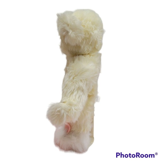 Annette Funicello Jointed White Teddy Bear Bunny Rabbit Slippers Heart Chain 13" - Picture 5 of 10